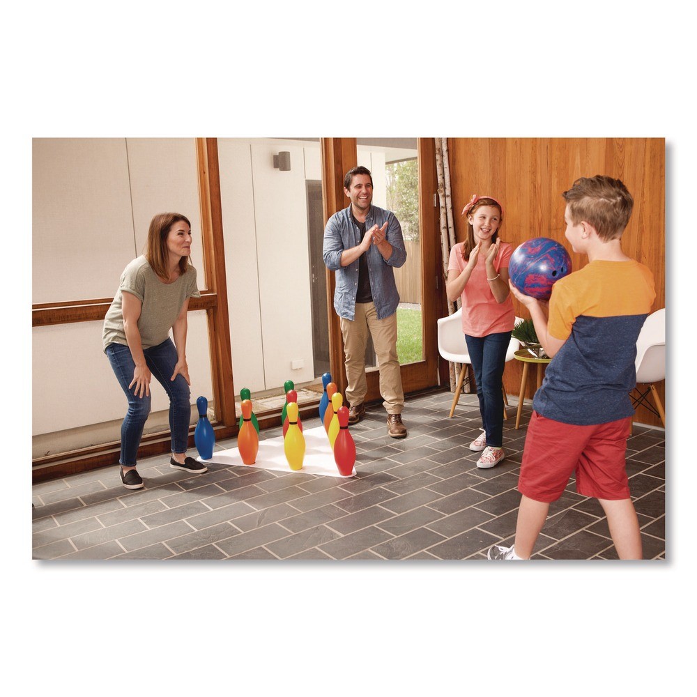 Champion Sports BP10CLR Plastic Bowling Pin Set – Assorted Colors (10/Set) New
