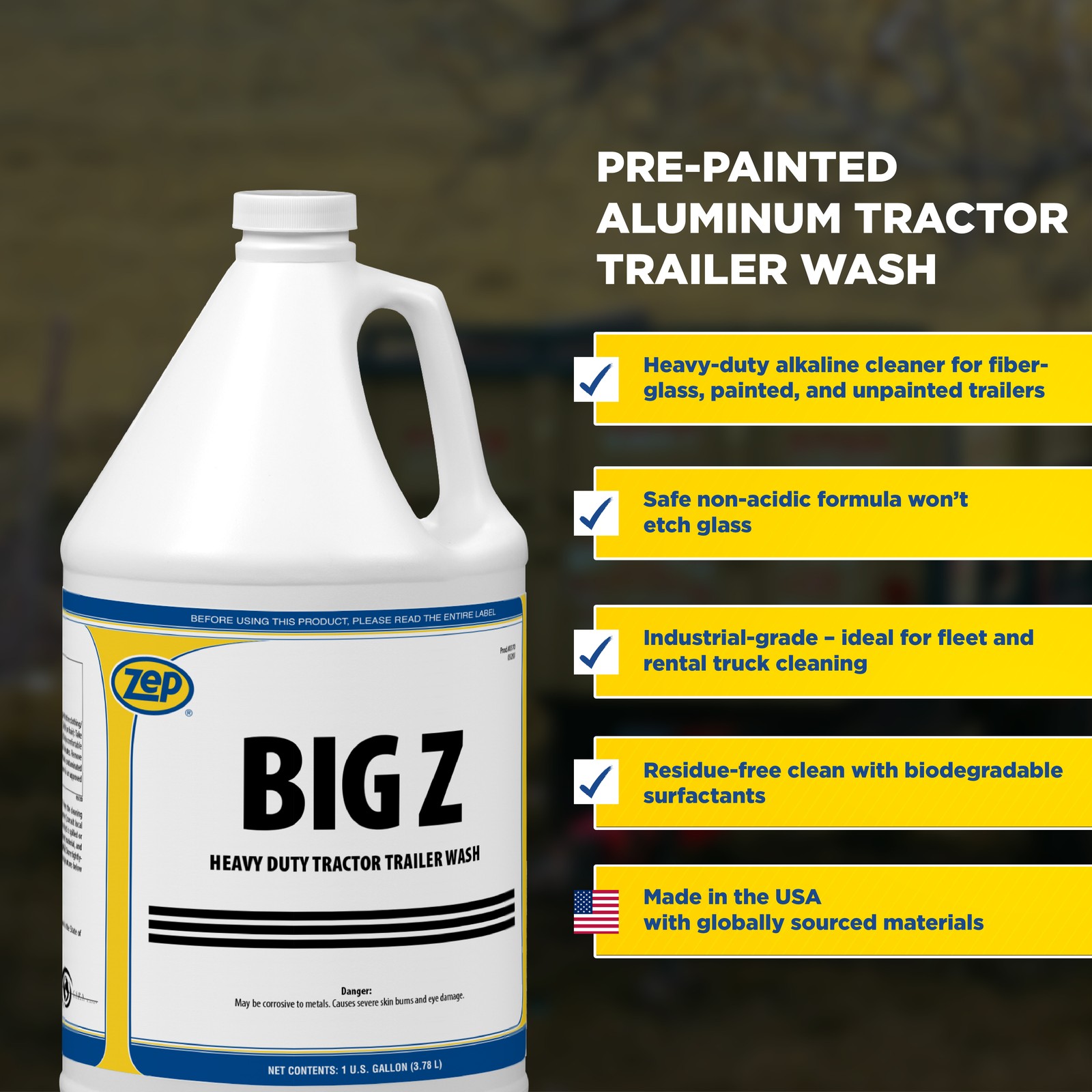 Zep Big Z Heavy Duty Tuck and Trailer Wash – 1 Gallon (Case of 4) 37024