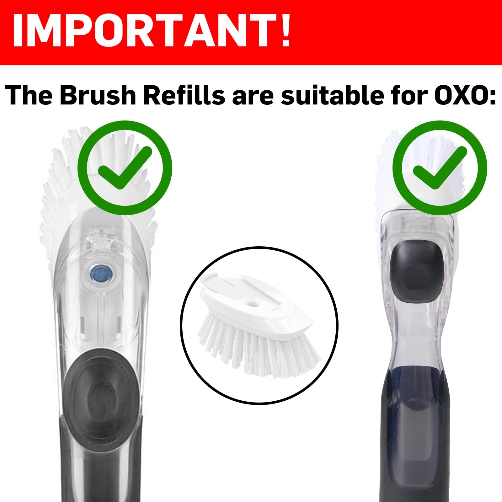 Brush Refills for OXO Dish Brush 4 Pack Dish Brush Cleaning Soap Dispensing …
