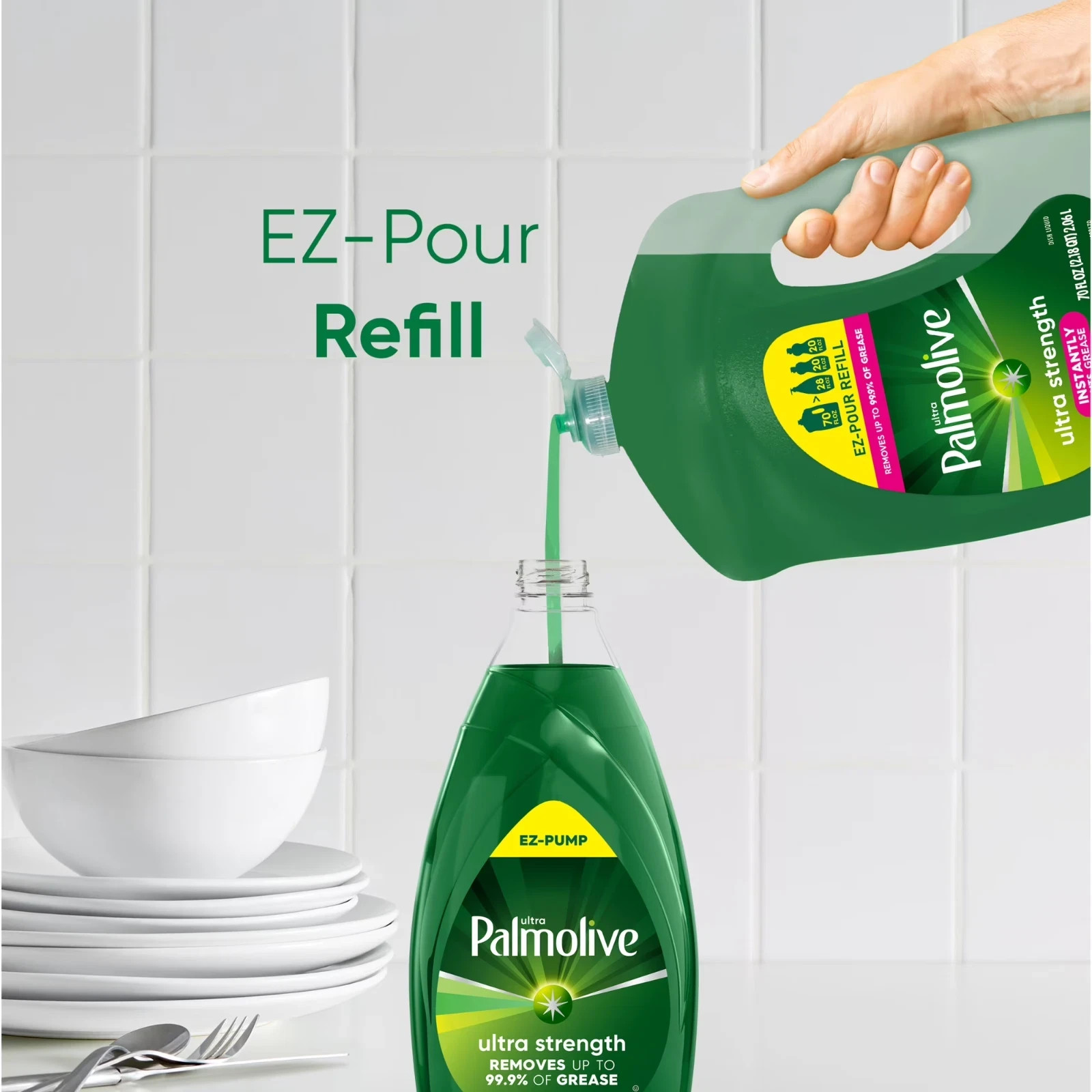 Palmolive Ultra Strength Liquid Dish Soap, Grease Cutting, 70 fl oz EZ