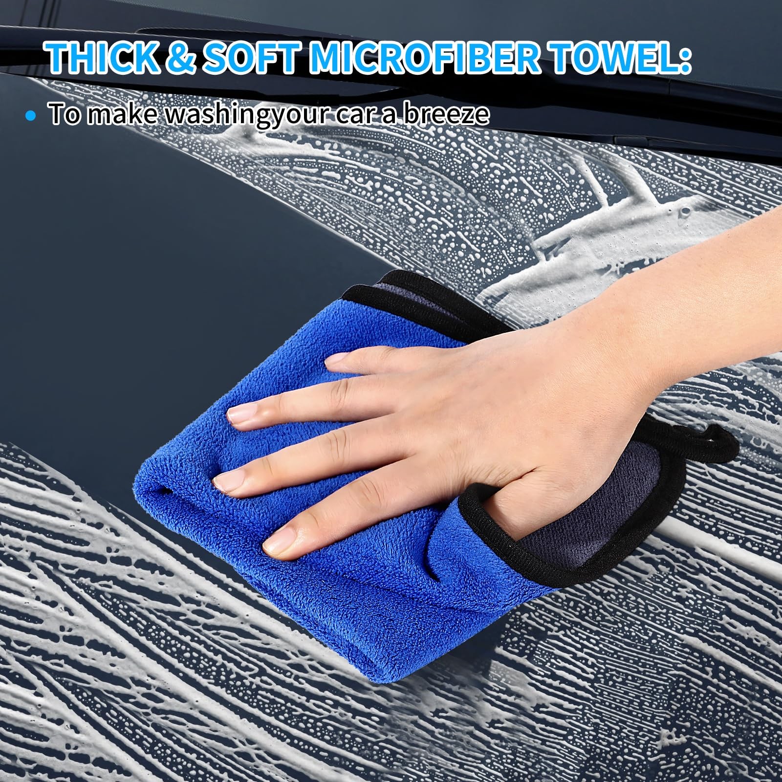 62” Car Wash Brush With Long Handle – Chenille Microfiber Mop Mitt, Cleaning…