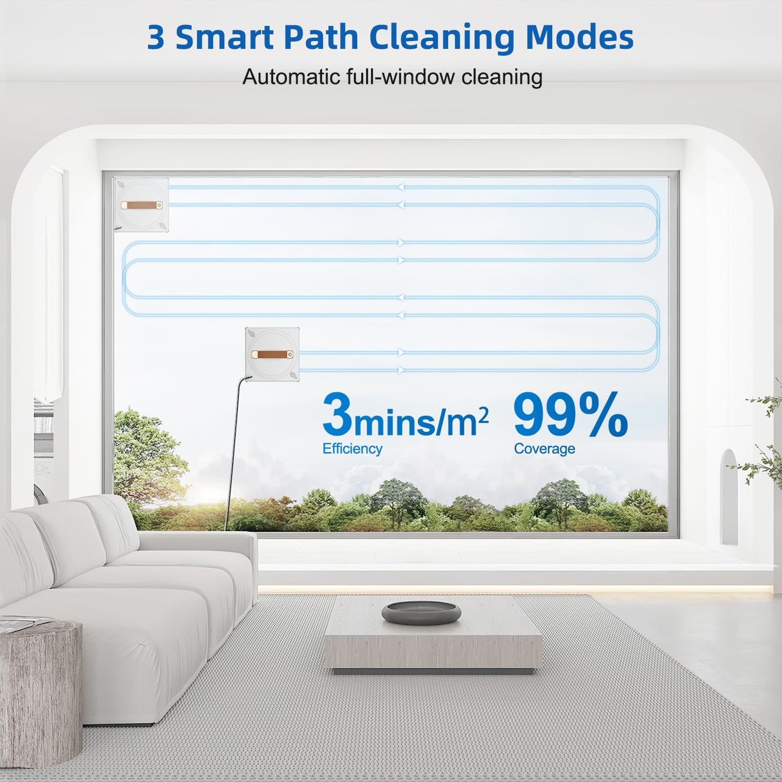 Window Cleaning Robot, 3000Pa Auto Automatic anti-slip system, Three intellig…