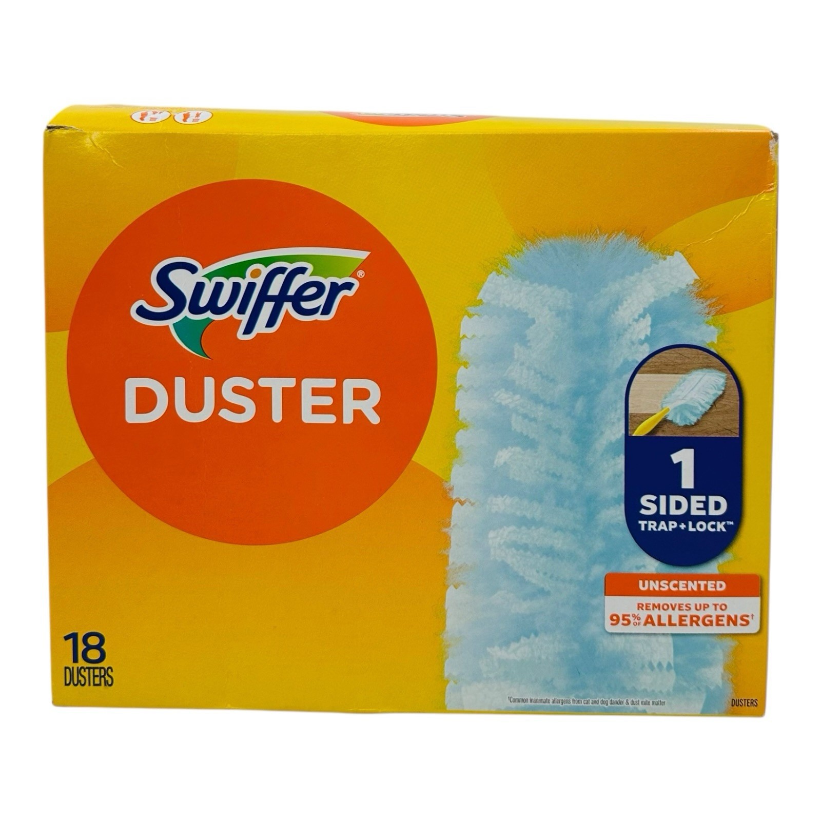 18 Dusters Swiffer Duster Refills 1-Sided Trap + Lock Unscented-Sealed Box