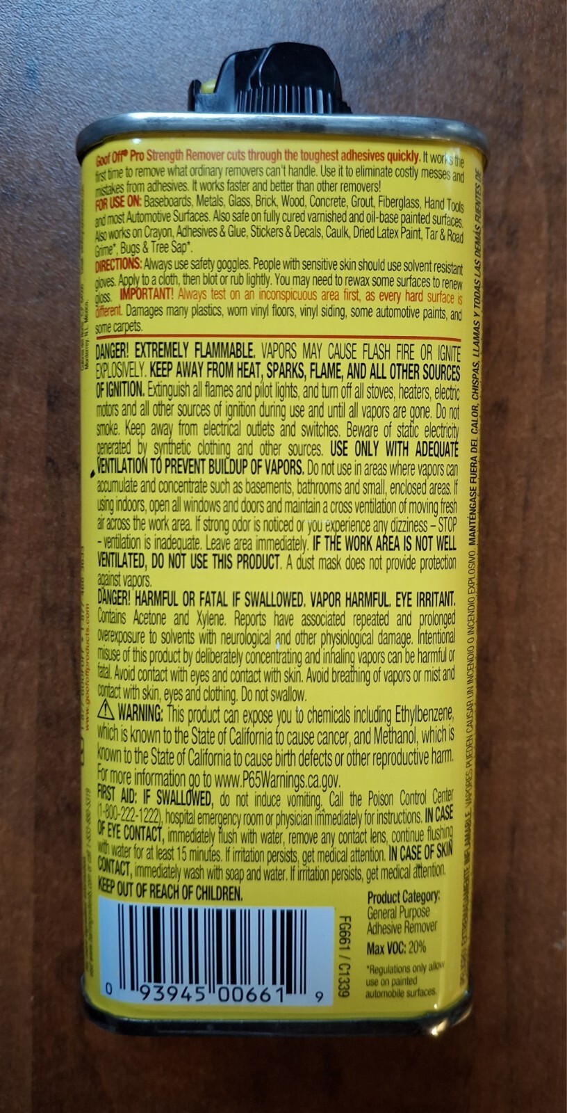Goof Off Professional Strength Latex Paint and Adhesive Remover, 6 fl. oz.
