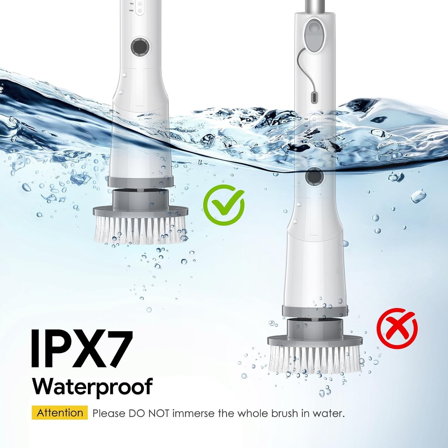 Cordless Power Electric Spin Scrubber Cleaning Brush with 7 Replaceable Heads