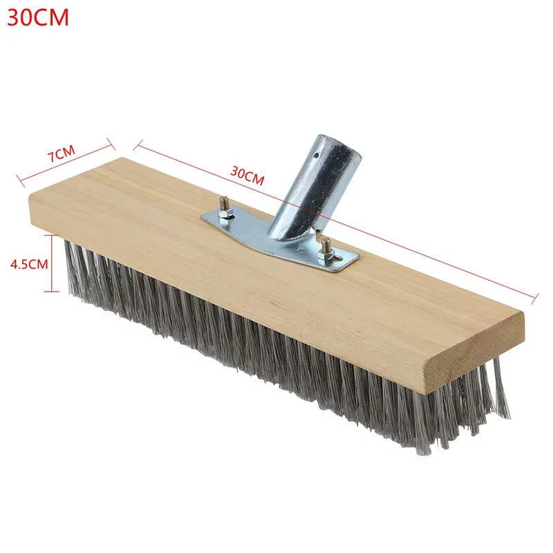 1PCS Stainless Steel Wire Broom Brush Sweeping Floor Garden Moss Clea 20/30/45CM