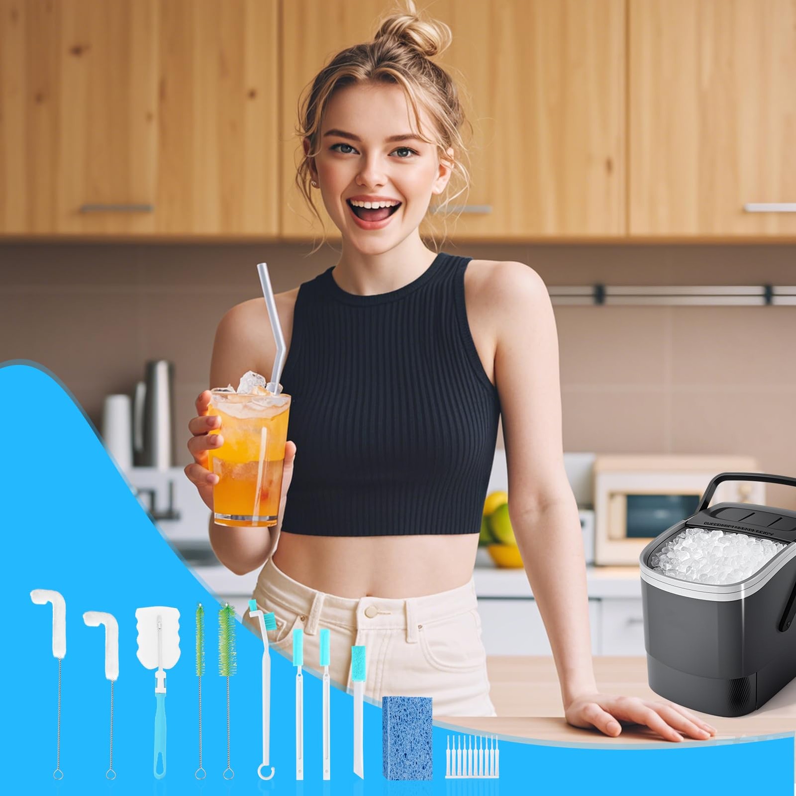 Ice Machine Cleaner Brush KitsCountertop Ice Maker Cleaning Tools Accessorie