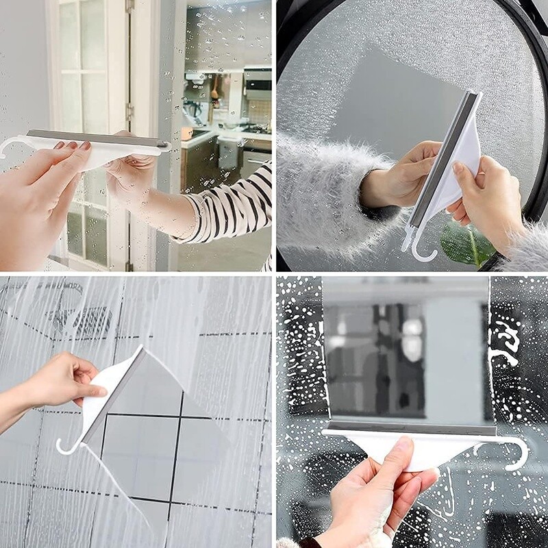 Tiny Bathroom Shower Mirror Squeegee Water Wiper Tool Sink Tiles Glass Cleaning
