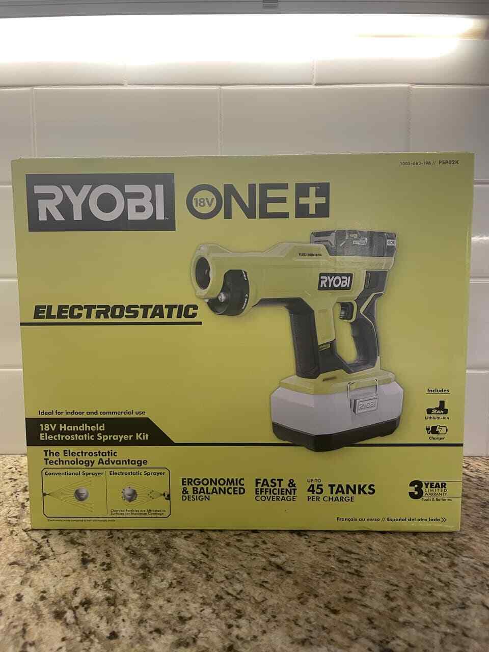 Ryobi PSP02K One+ 18V Electrostatic Handheld Sprayer Kit W/ Battery&Charger New