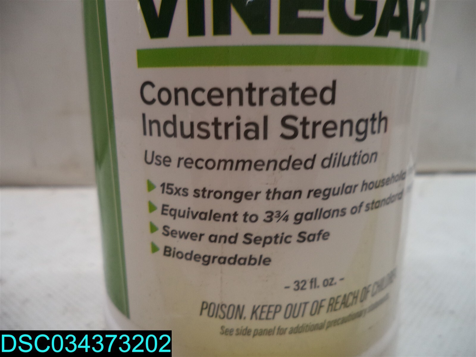 QTY=160OZ(5 X 32OZ): 75% Pure Vinegar Concentrated Industrial Grade 857329007650