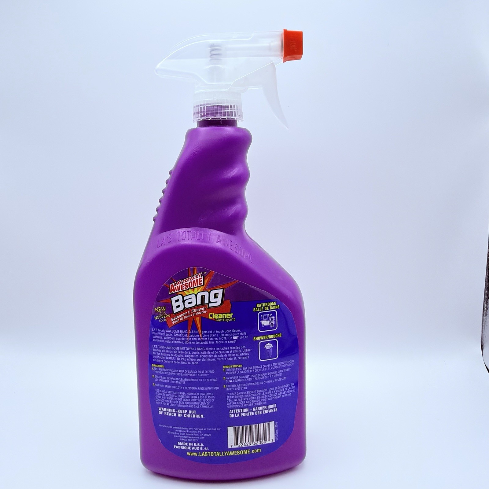 Bang Awesome LA’s Totally Bathroom Shower Spray Bath Tub Kitchen Cleaner 32 Oz
