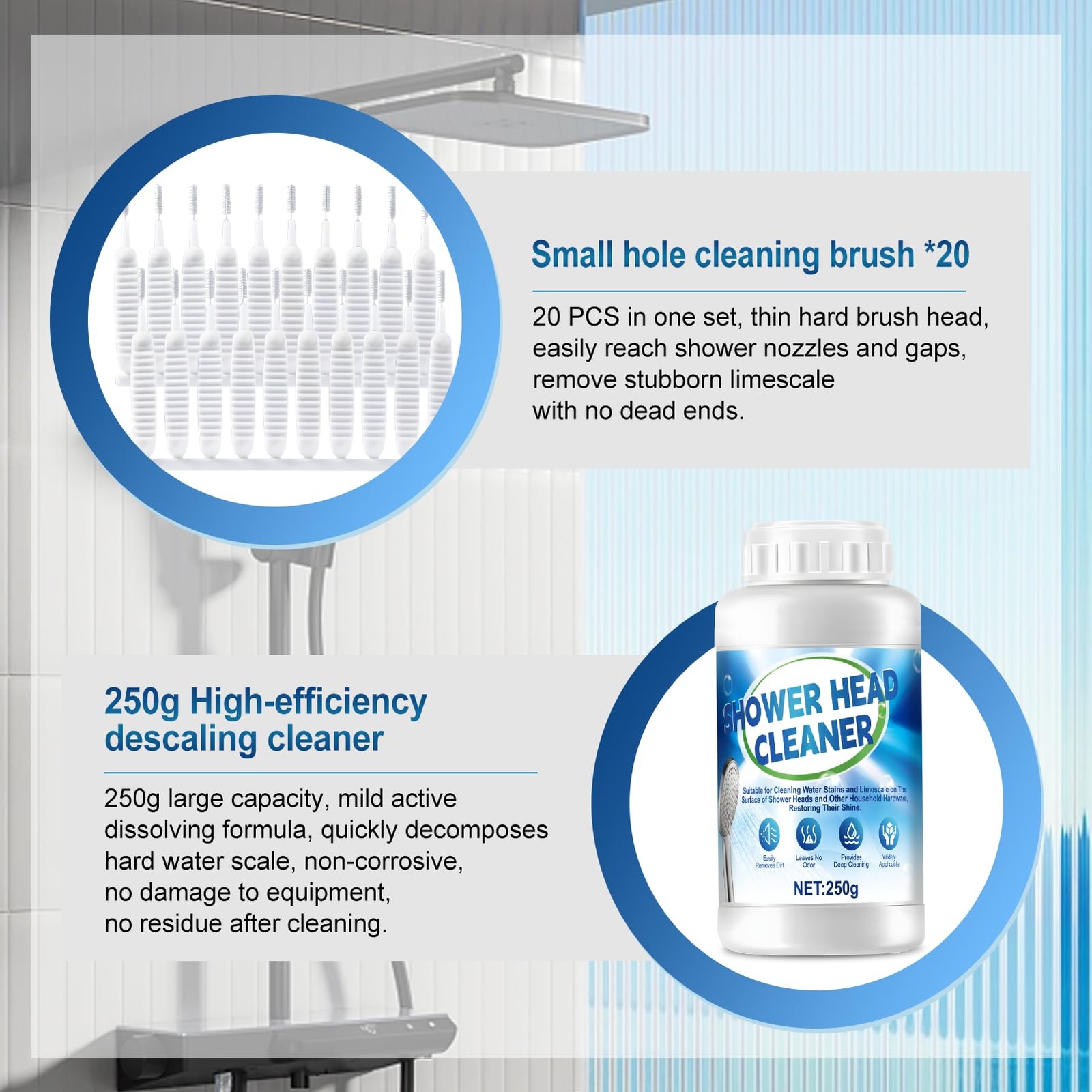 OverZyn 8.3 Oz Limescale Remover, Bathroom Descaler, Hard Water Cleaner