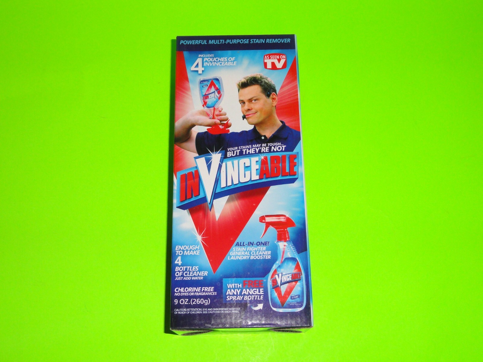 (5x) InVinceable Bottle + 20pk All In One Cleaner Stain Fighter Laundry Booster