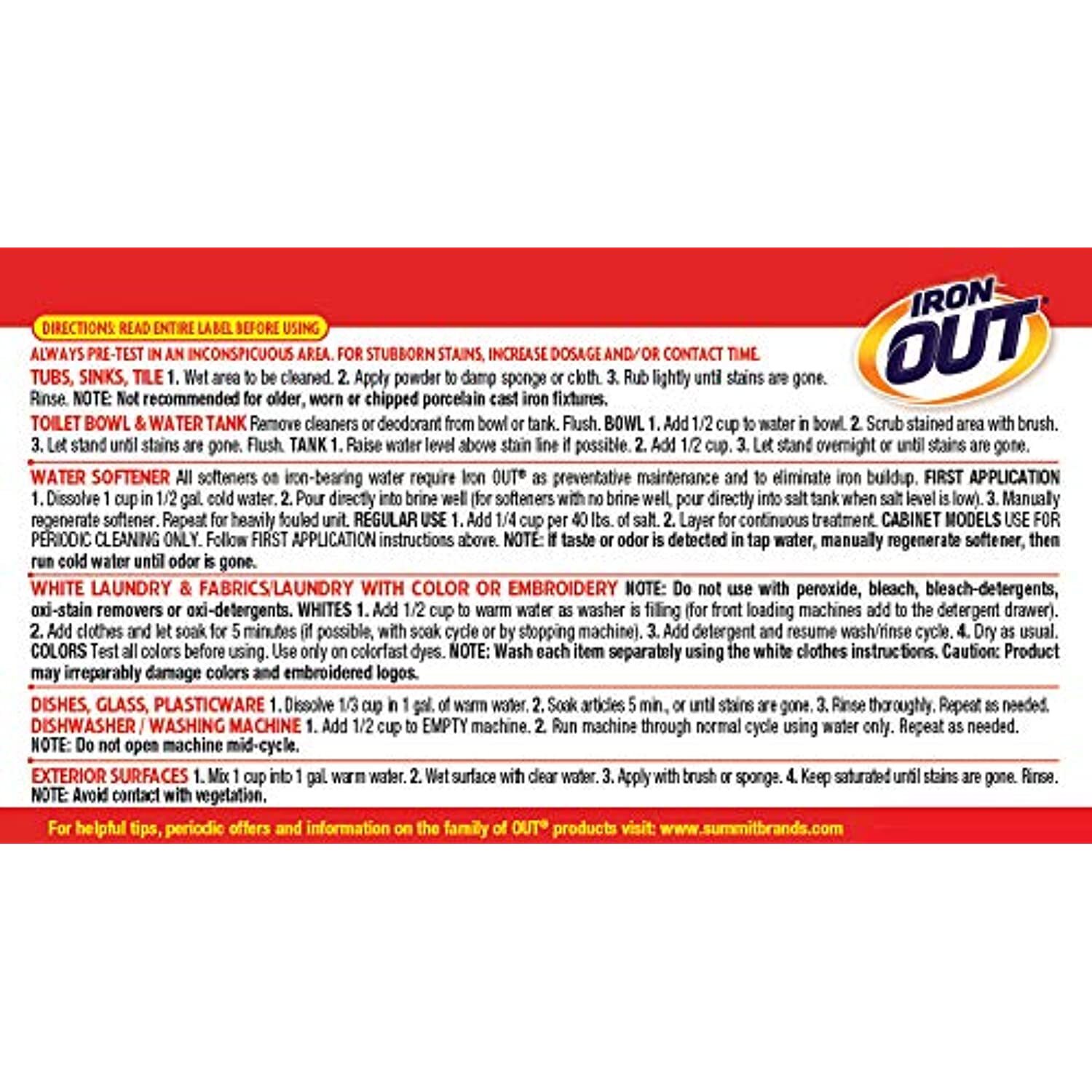 Iron OUT Powder Rust Stain Remover, Remove and Prevent Rust Stains in Bathrooms,
