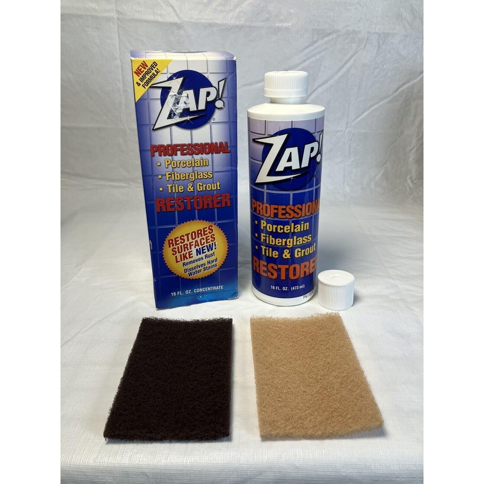 Zap! Professional Restorer for Porcelain Fiberglass Tile Grout 16 oz NEW In Box