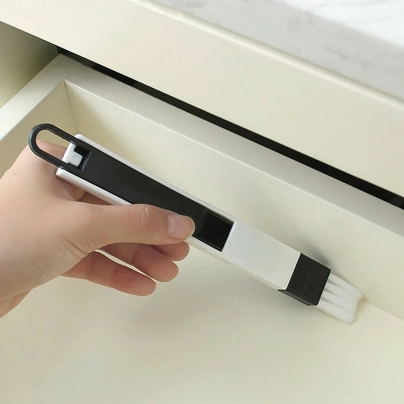 2 Colors Window Groove Cleaning Brush with Cleaning Dustpan Screen Window