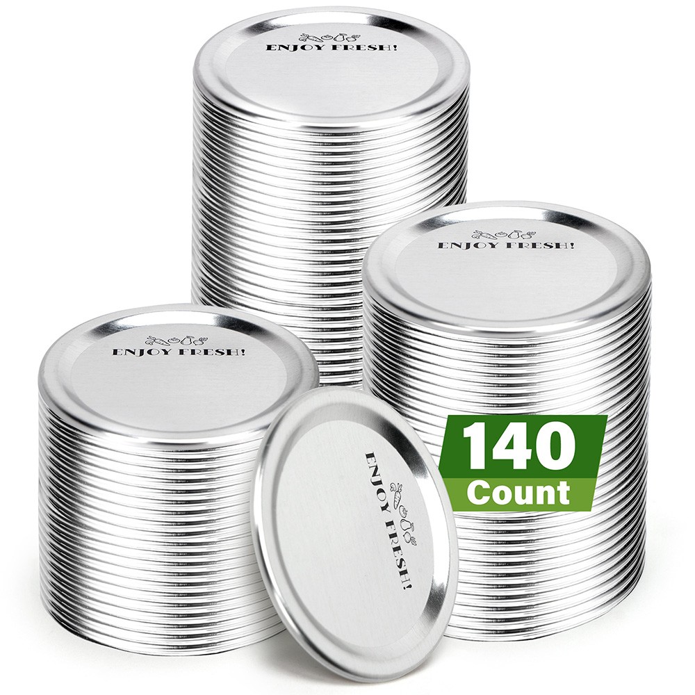 140 Counts Canning Lids Regular Mouth Leak-Proof Mason Jar Lids for Ball Kerr