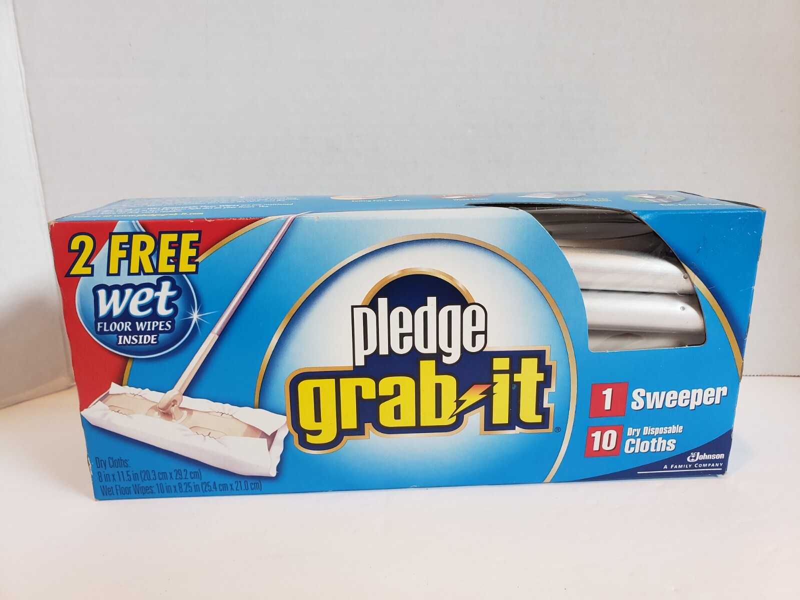 Pledge Grab-it Sweeper, 10 Dry Cleaning, 12 Vinegar Wet Cloths Vintage Floor Fan