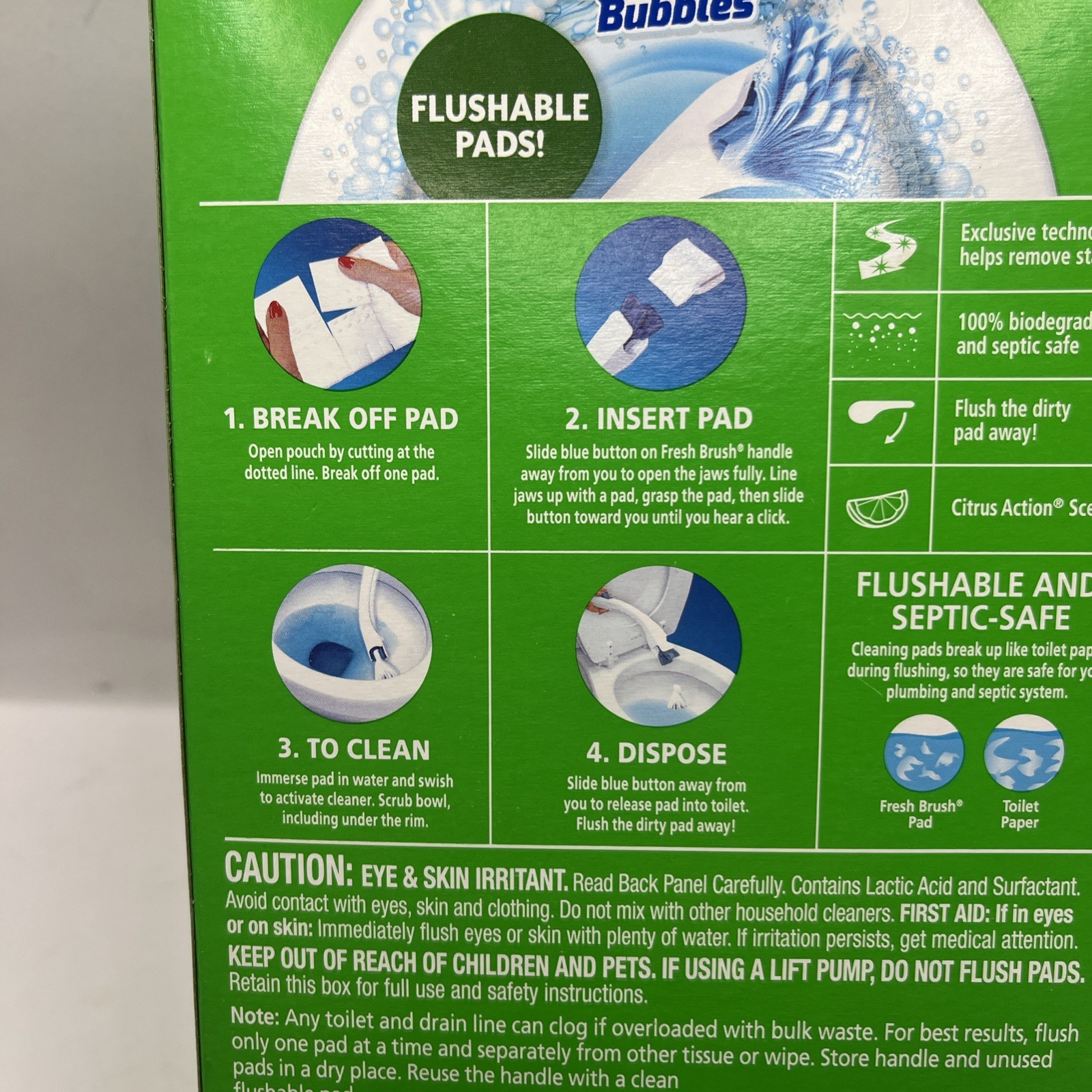 Scrubbing Bubbles Flushable Refills For Fresh Brush. Citrus Scent 20 Refills New