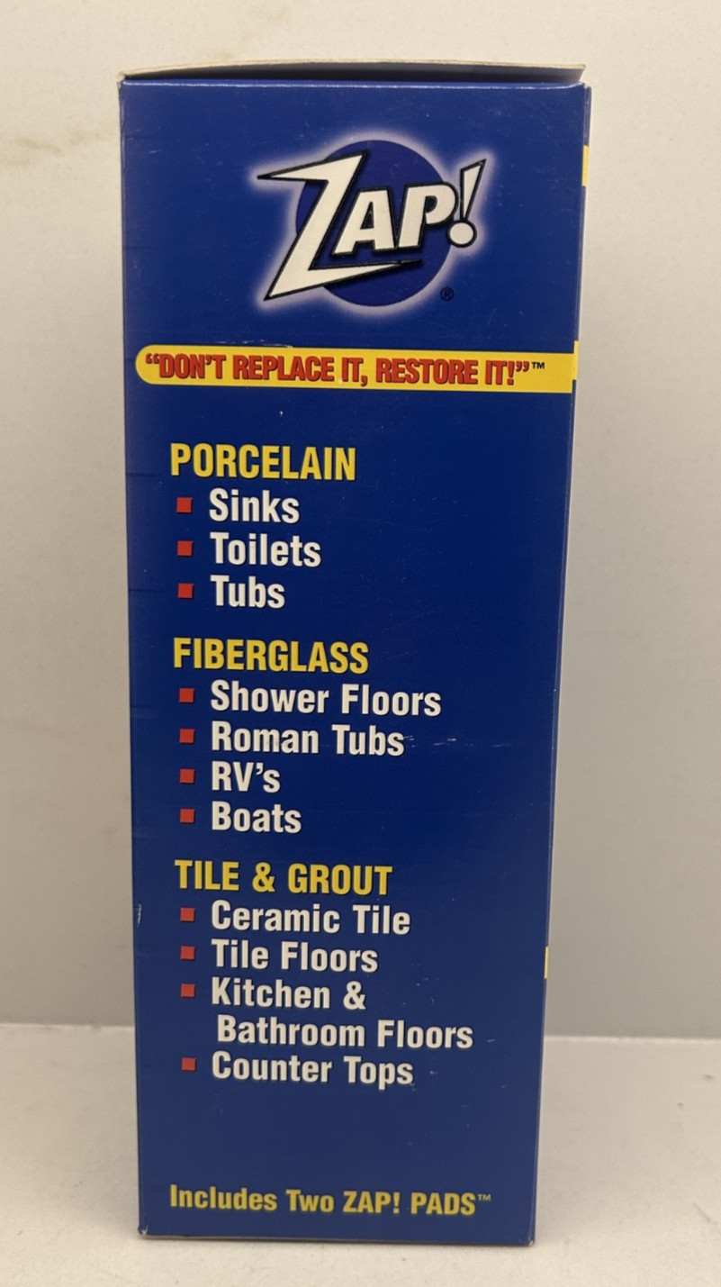 Zap! Professional Restorer 16oz — New Open Box — Porcelain Fiberglass Tile Grout