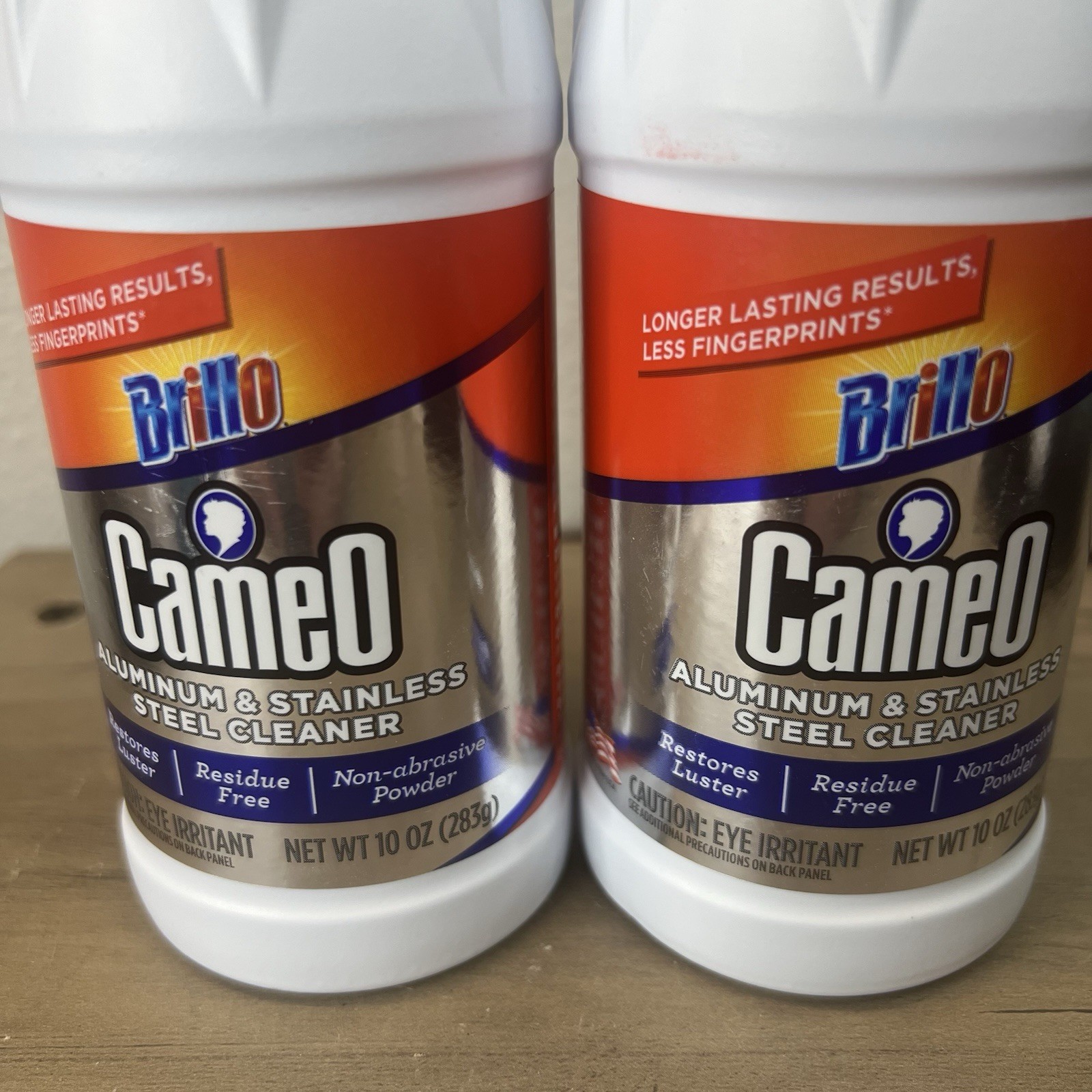 Brillo Cameo Non-Abrasive Aluminum Stainless Cleaner Less Fingerprints Lot of 2