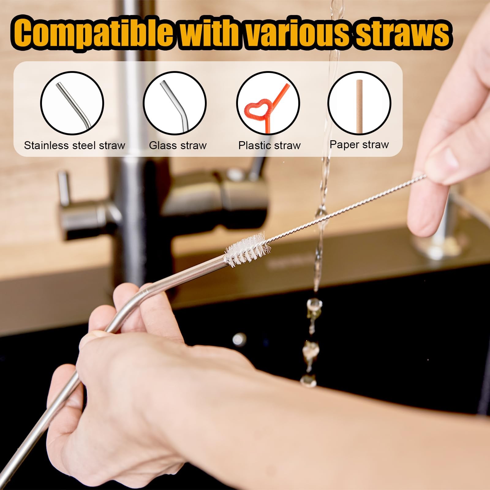 12pcs Crevice Cleaning Brush, Straw Cleaner Brush, Hard Bristle Grout Brushes…