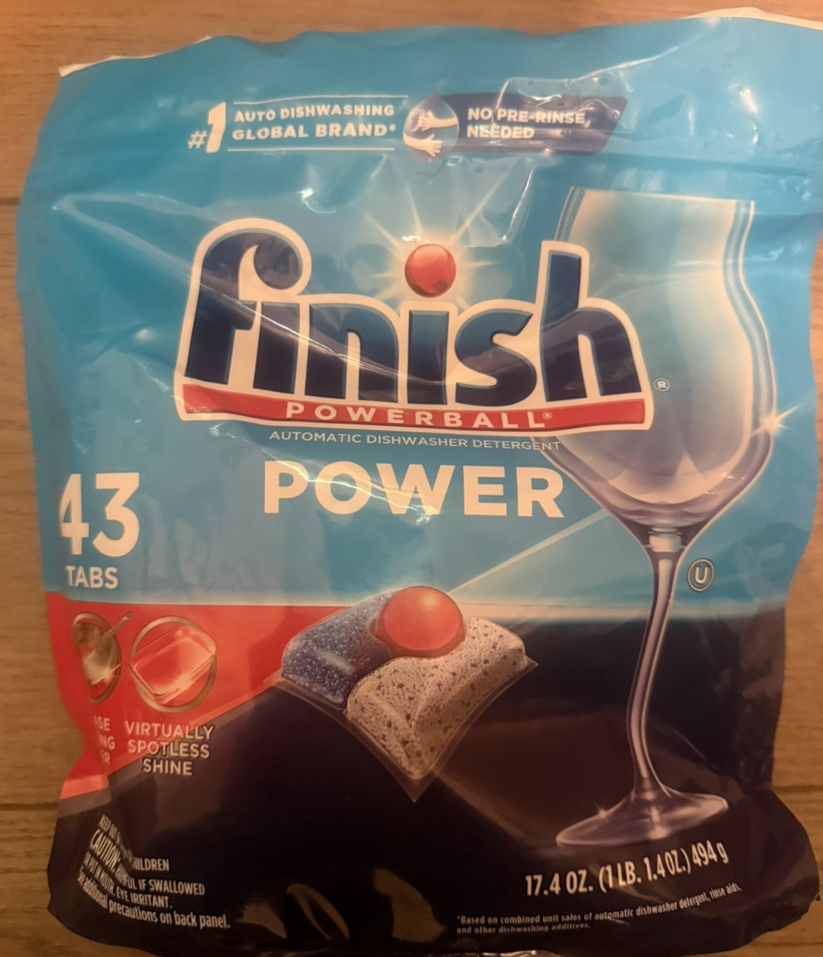 Finish Power Dishwasher Pods, No Pre-Rinse Dishwasher Detergent Soap 43 Tabs