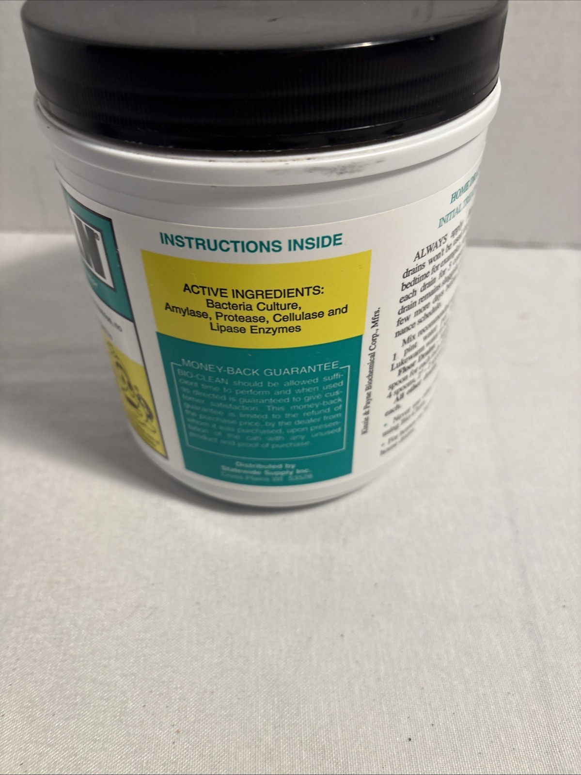 Bio-Clean Drain & Septic 2LB Canister Environmentally Safe USED 90% Remaining
