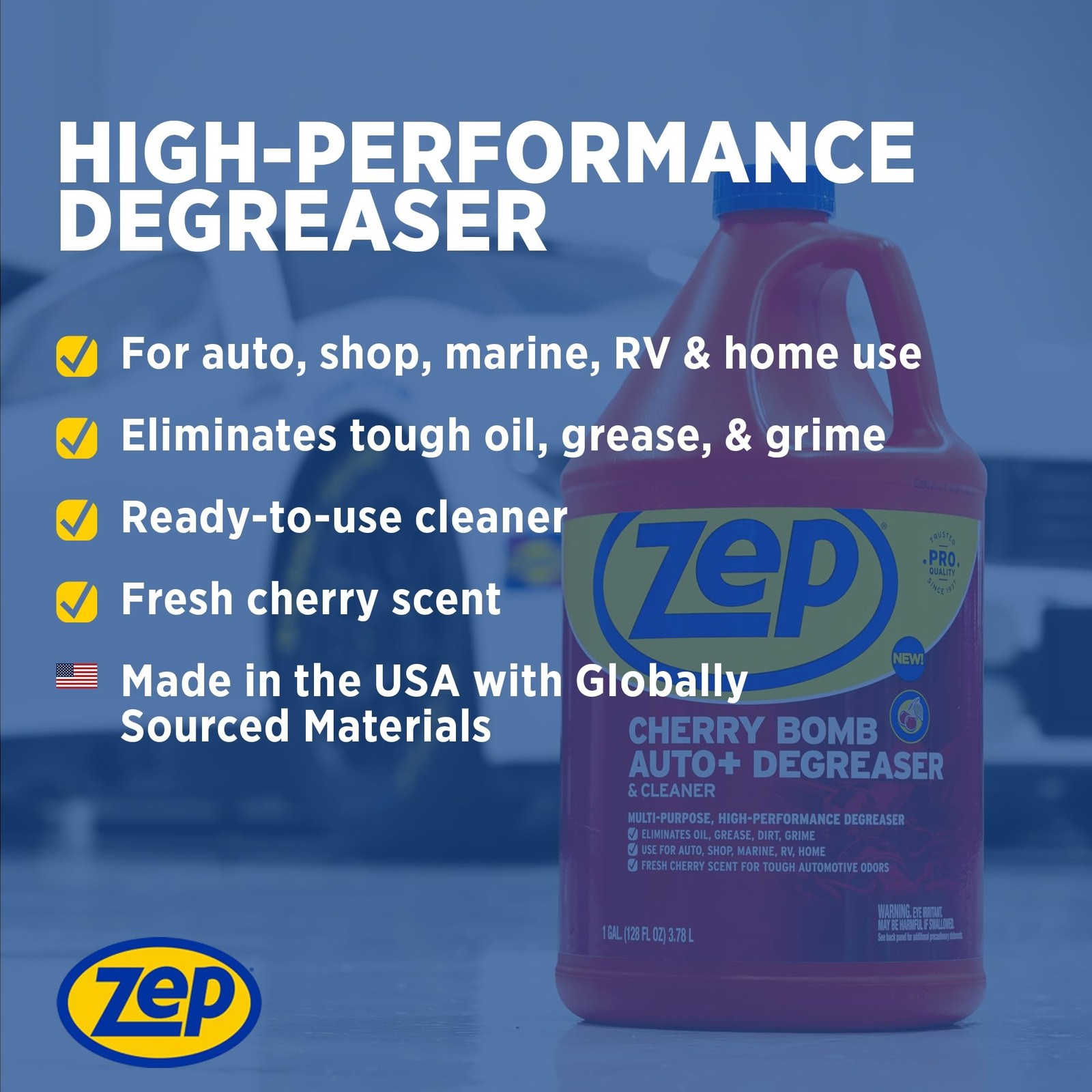 Zep Cherry Bomb Auto+ Degreaser & Cleaner – For Auto, Marine, RV, & Home – 1 …
