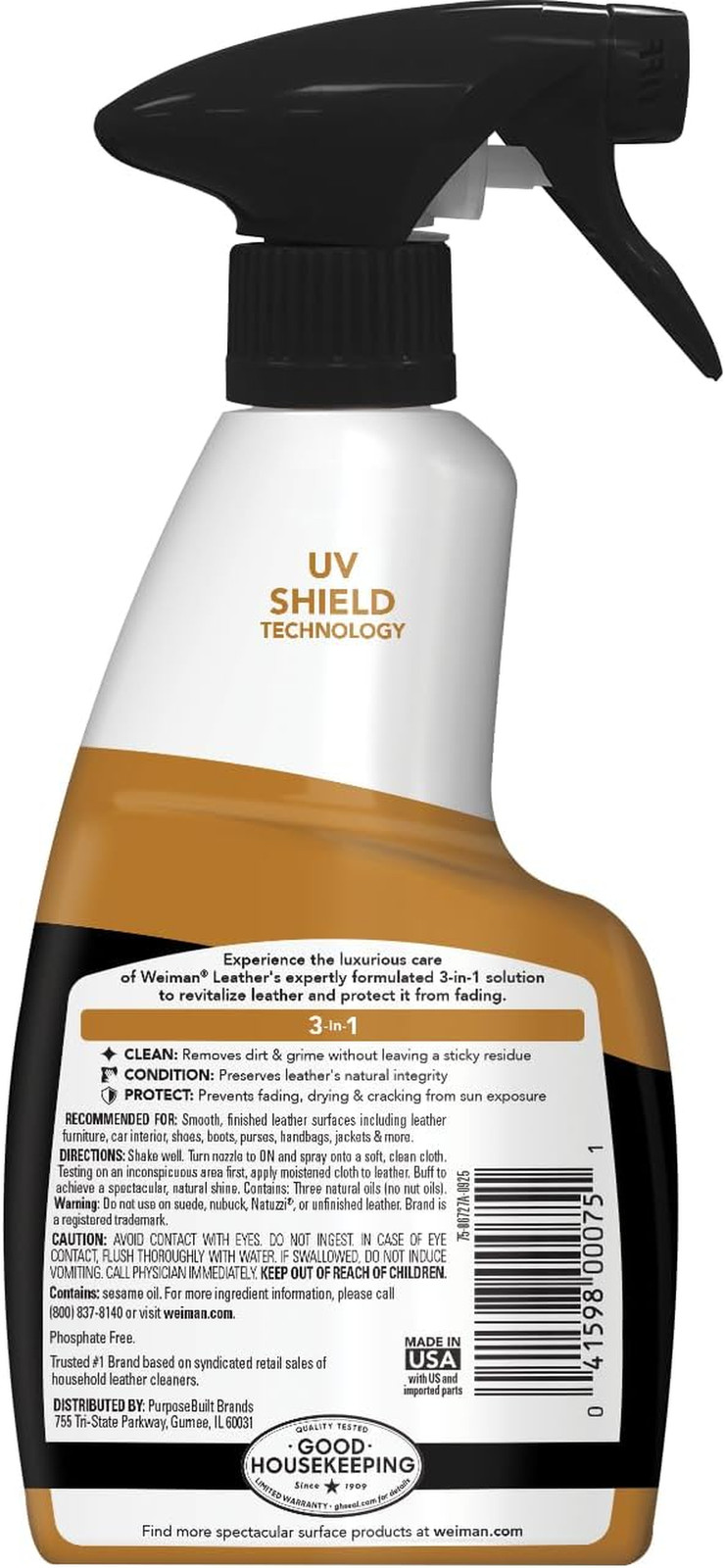 Leather Cleaner and Conditioner for Furniture – 12 Ounce – 2 Pack – Ultra Violet