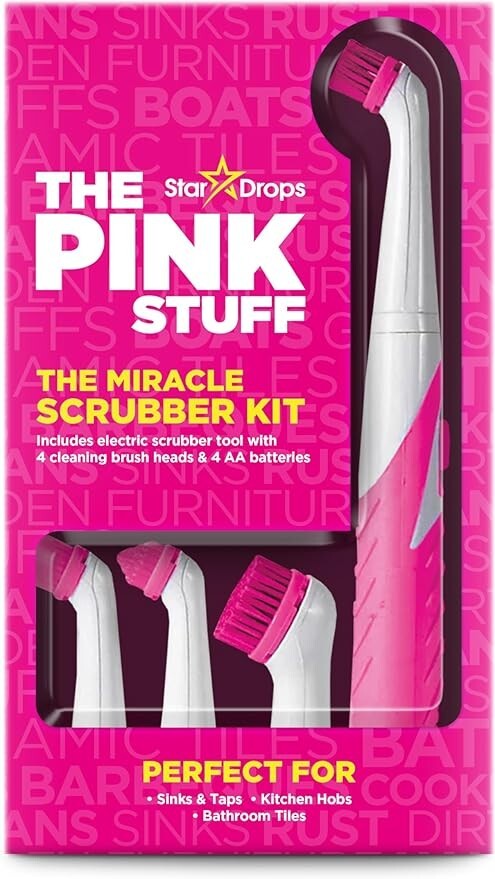 Stardrops – The Pink Stuff – The Miracle Scrubber Kit – 4 Cleaning Brush Heads