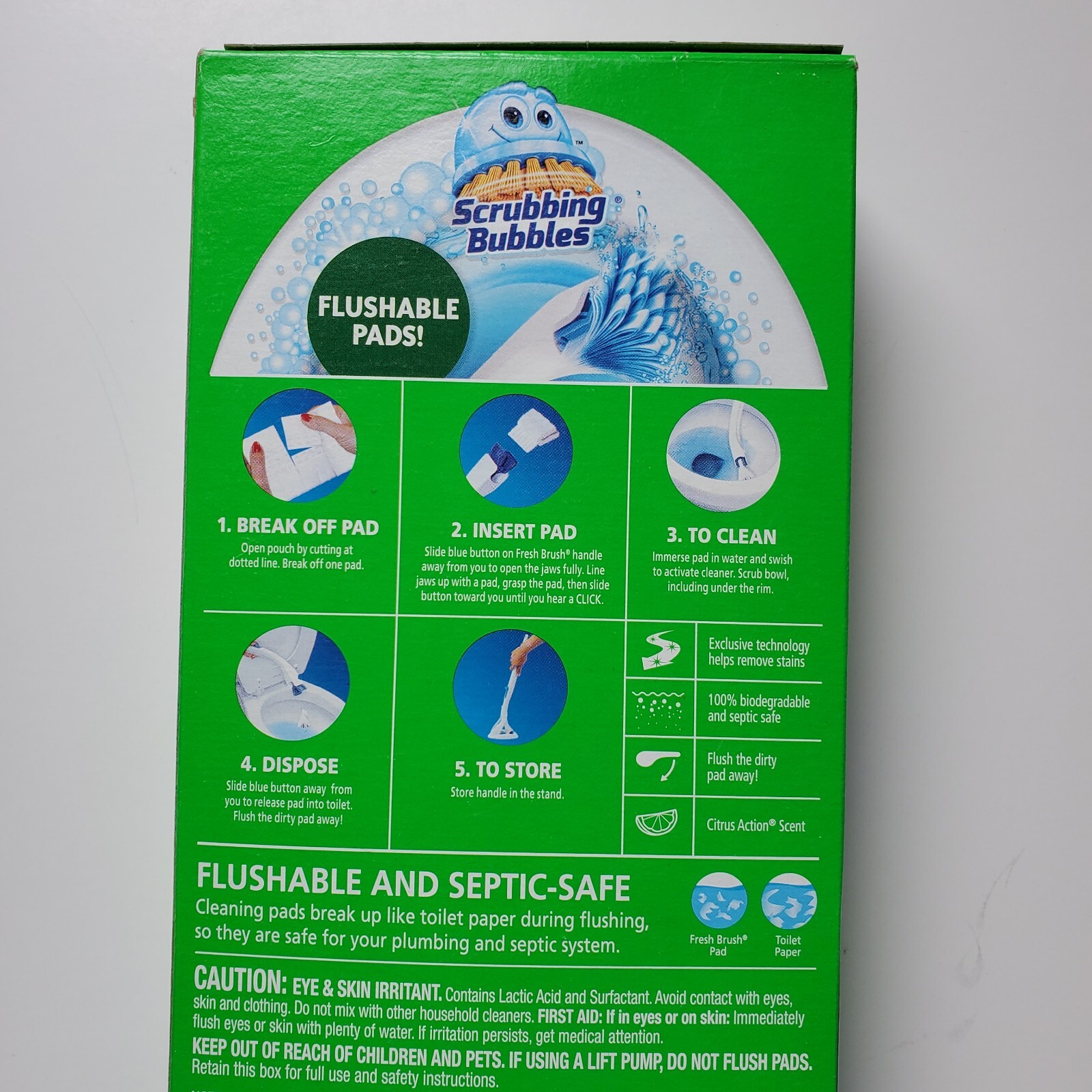 Scrubbing Bubbles Fresh Brush Disposable Toilet Starter Kit System Citrus Scent