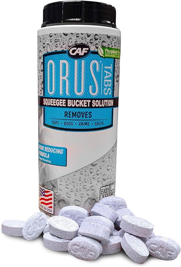 Orus Window/Glass Cleaner Tabs Industrial Squeegee Bucket Solution Soap 135 Tabs