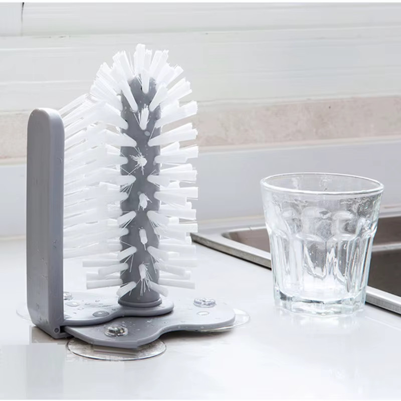 Cup Scrubber Glass Cleaner Lazy Bottles Brush Sink Kitchen Accessories 2 in 1 Dr