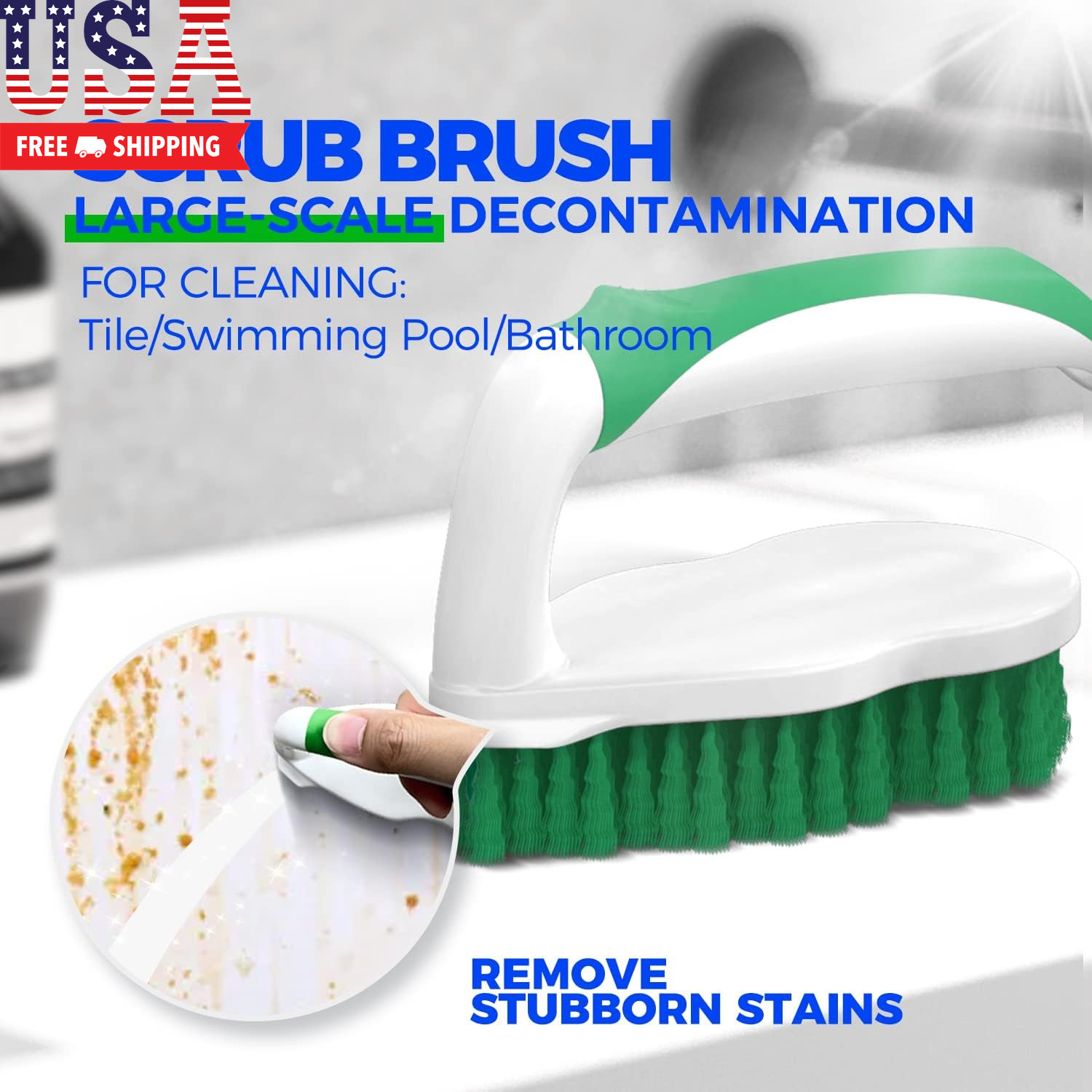7 Pack Deep Cleaning Brush Set, Scrub Pads with Scraper Tip for Pool Walls, Bath