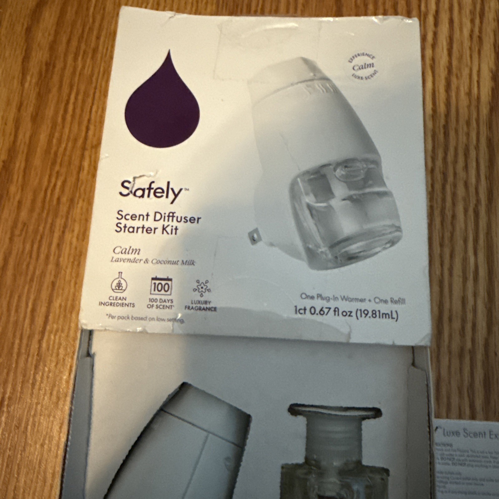 Safely Calm Air Freshener Plugin Starter Kit 0.67 fl oz One Warmer & One Refill