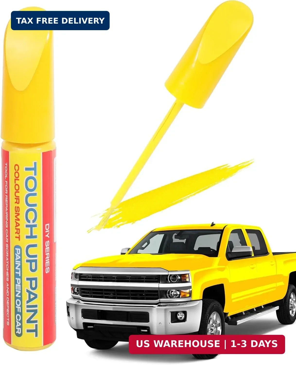 Pure Yellow Touch Up Paint Universal Color Match for All Car Models Repair Pen
