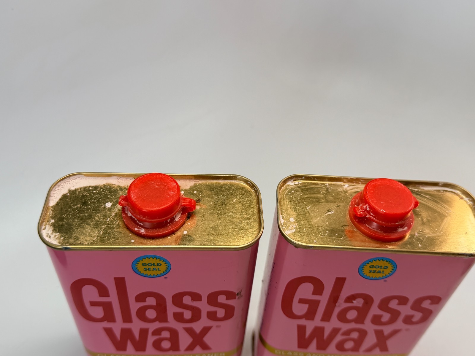 Glass Wax Glass & Metal Cleaner 16oz Discontinued Gold Seal Lightly Used x2 Lot