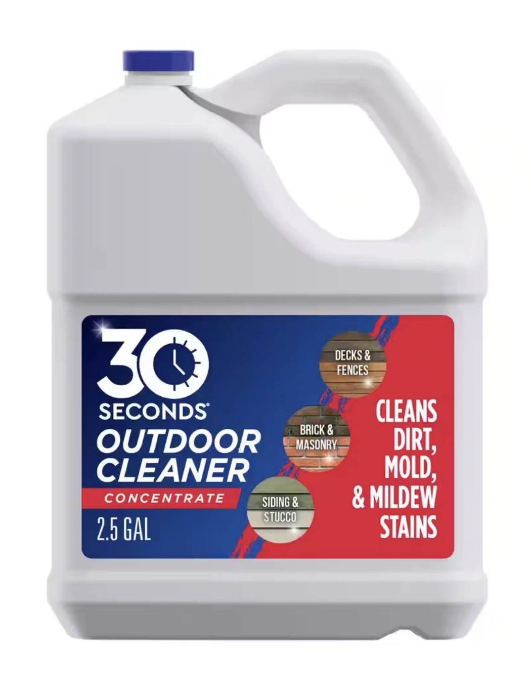 30 Seconds 2.5 Gal. Outdoor Cleaner Concentrate New- Algae, Mildew, Mold, Stains