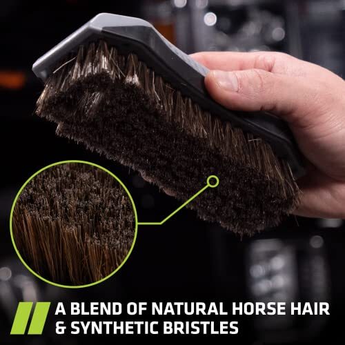 VIKING Leather Cleaner Brush, Horsehair Bristles for Car Leather – Brown
