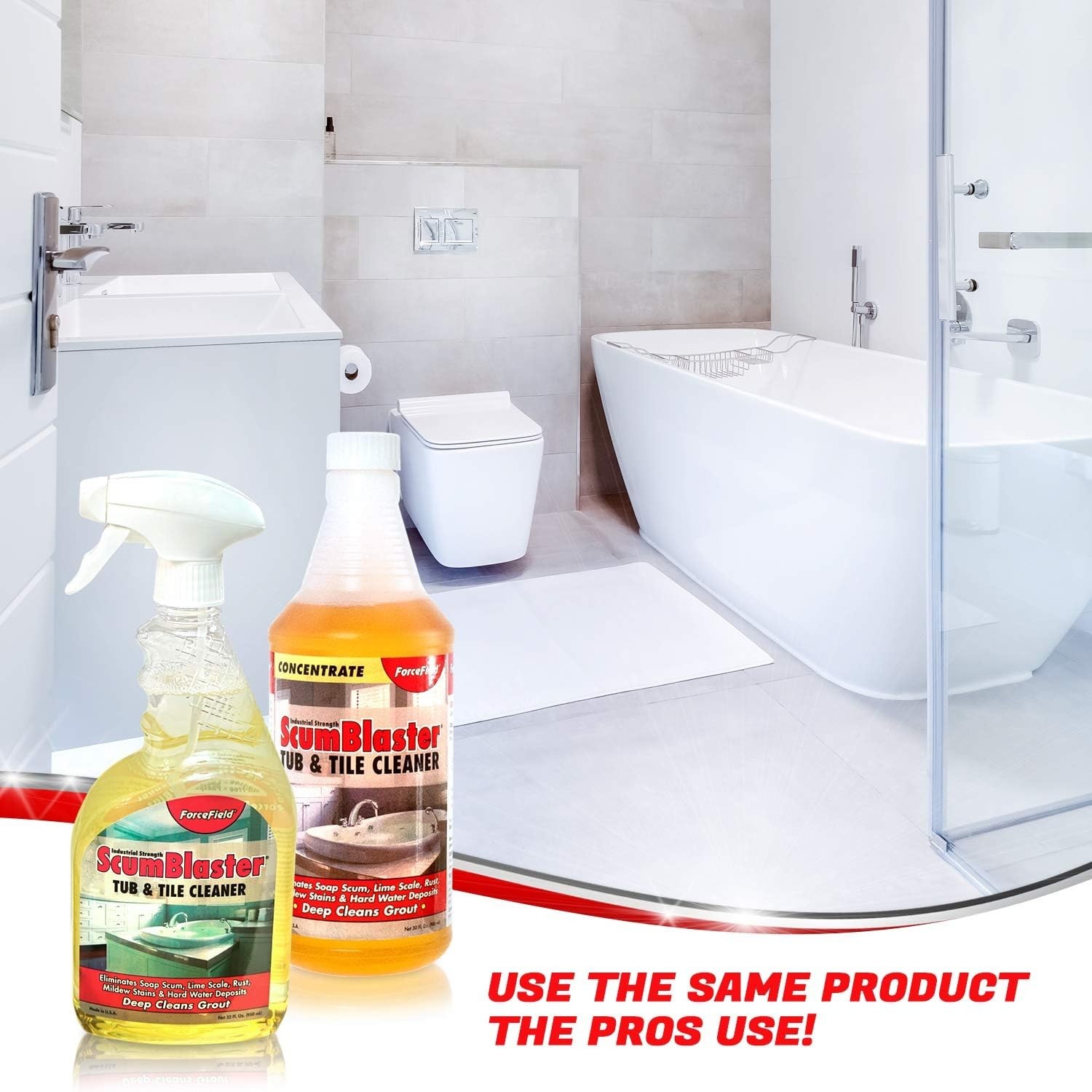 ScumBlaster: Industrial Strength Soap Scum & Tile Cleaner – Lemon Scent – 32oz