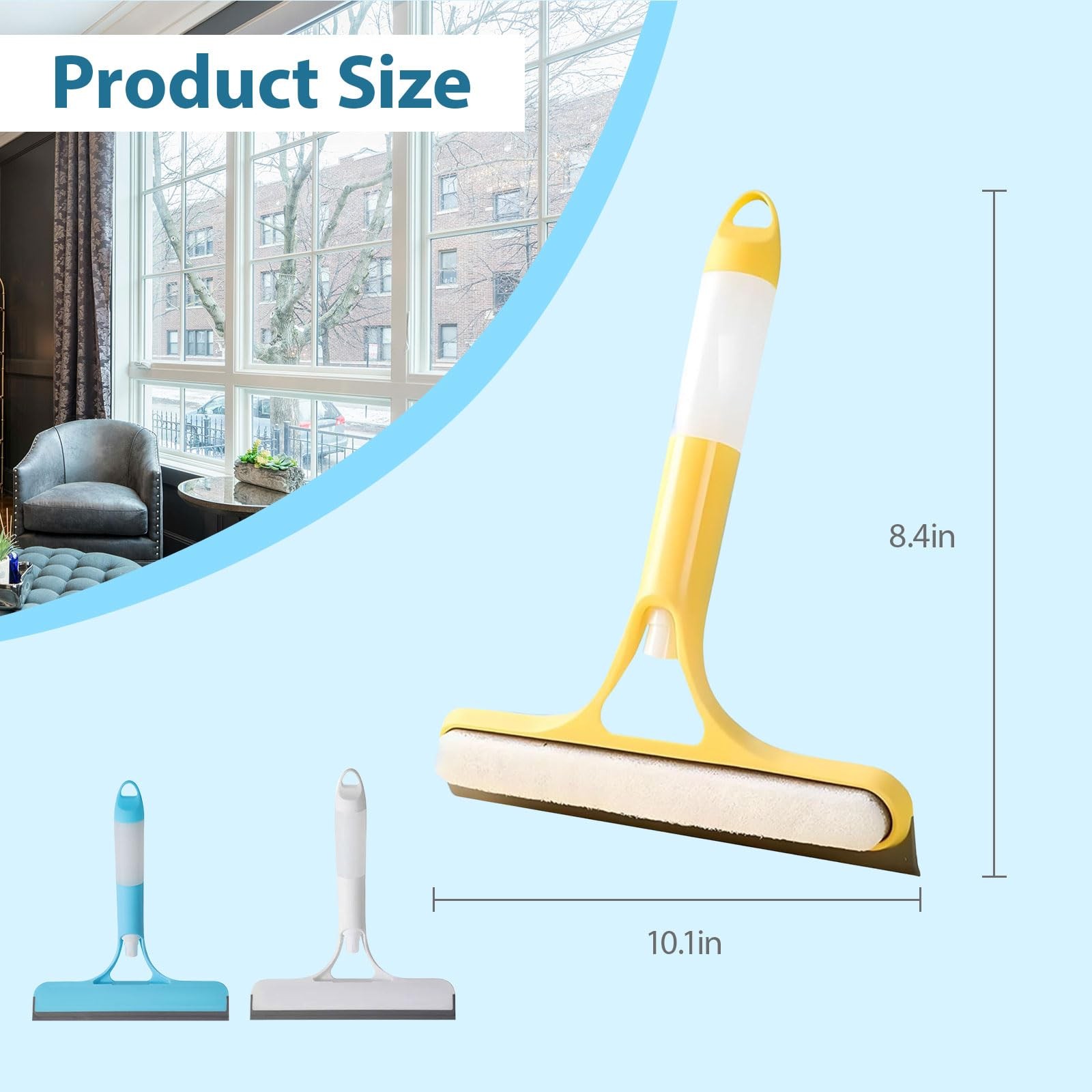 3 in 1 Window Cleaning Scraper Shower Squeegee for Glass Doors Mirror with Sp…