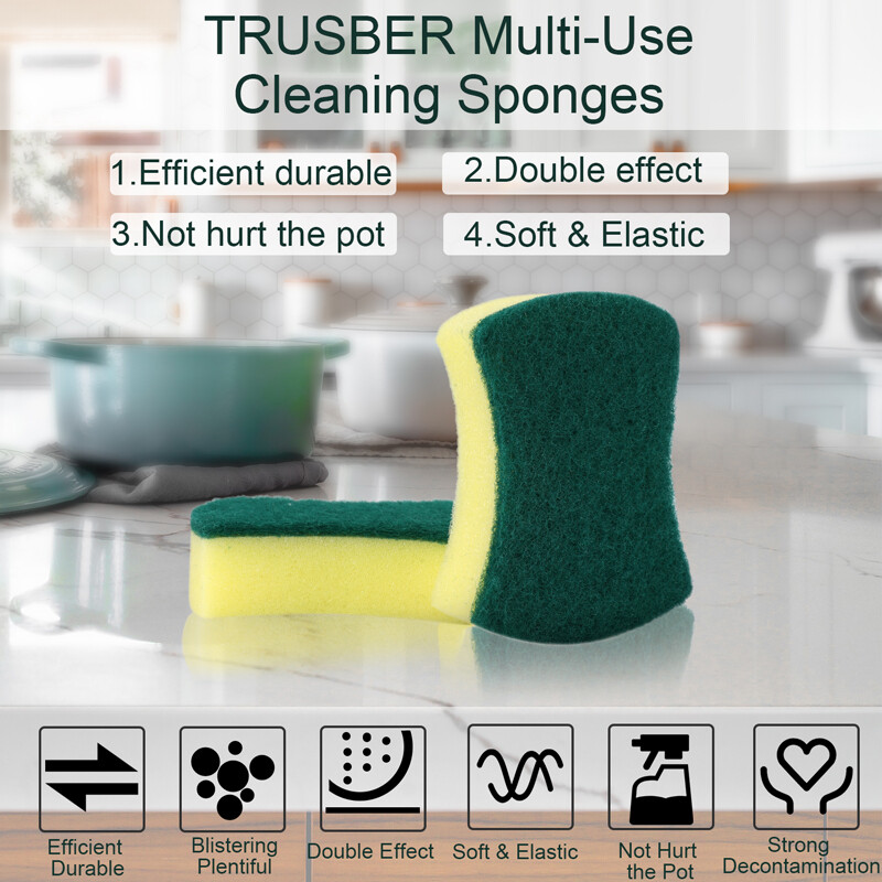 Upgraded Kitchen Cleaning Sponges,Non-Scratch for Dish,Absorbent Scrub Sponges