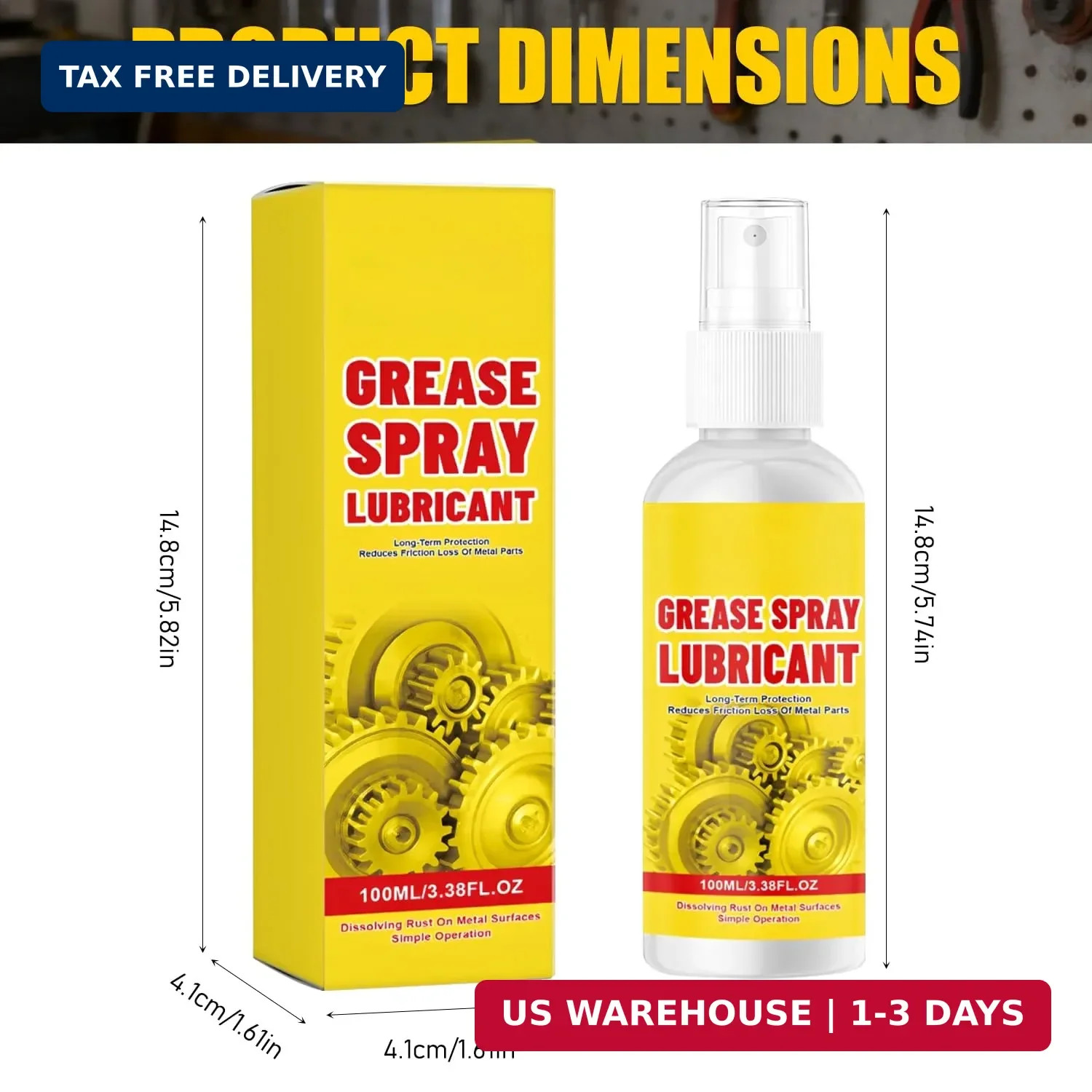 2Pcs Anti-Rust Lubricant Spray & Rust Remover, Rust Remover Spray for Metal