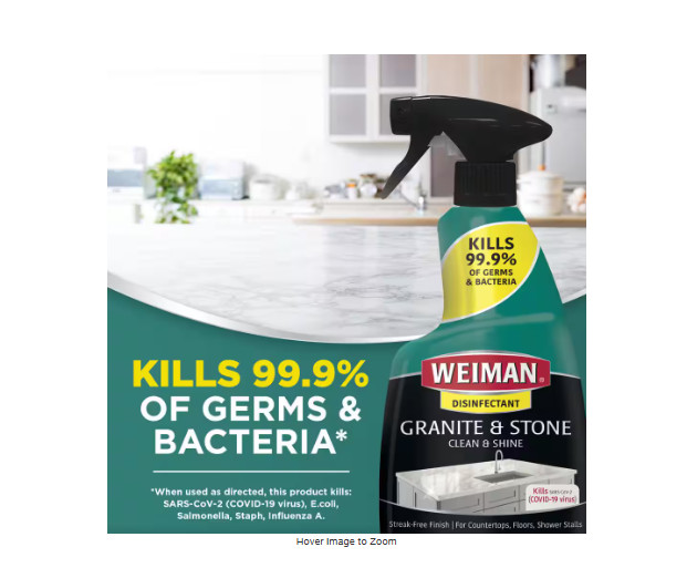 Weiman GRANITE & STONE CLEANER & POLISH Extra Stain Protection QUARTZ MARBLE