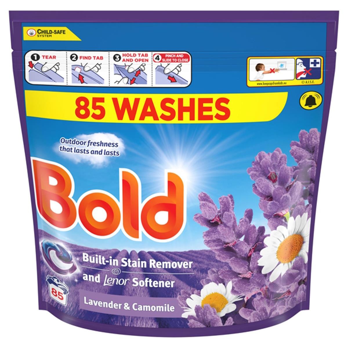 Bold Stain Removal Pods & Lenor Softener Lavender And Camomile – 85 Washes