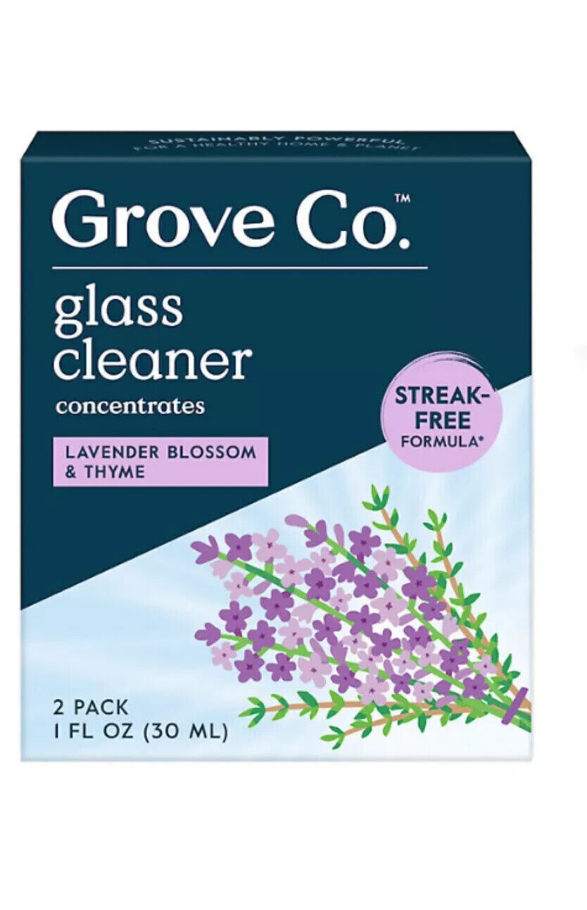 Grove Co Glass Cleaner Concentrate Lavender Thyme 1 FL OZ (3 Boxes)
