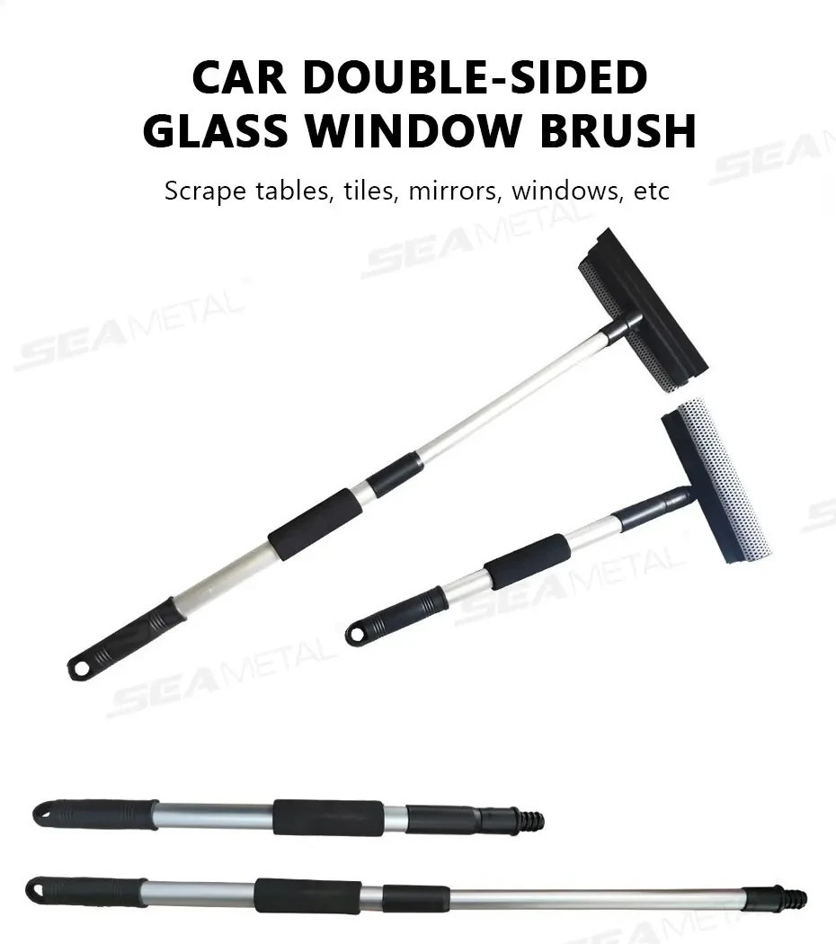 38″ Extendable Window Squeegee Cleaner Long Handle Car Cleaning Window Glass