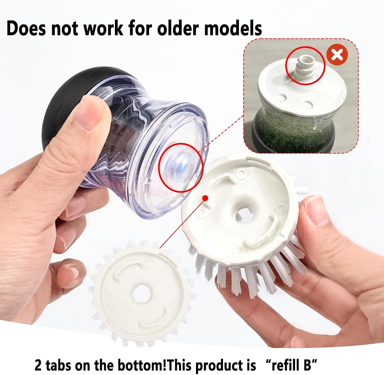 4 Pack Brush Refills for Dish Brush Refill B, Brush Head Replacement Dish