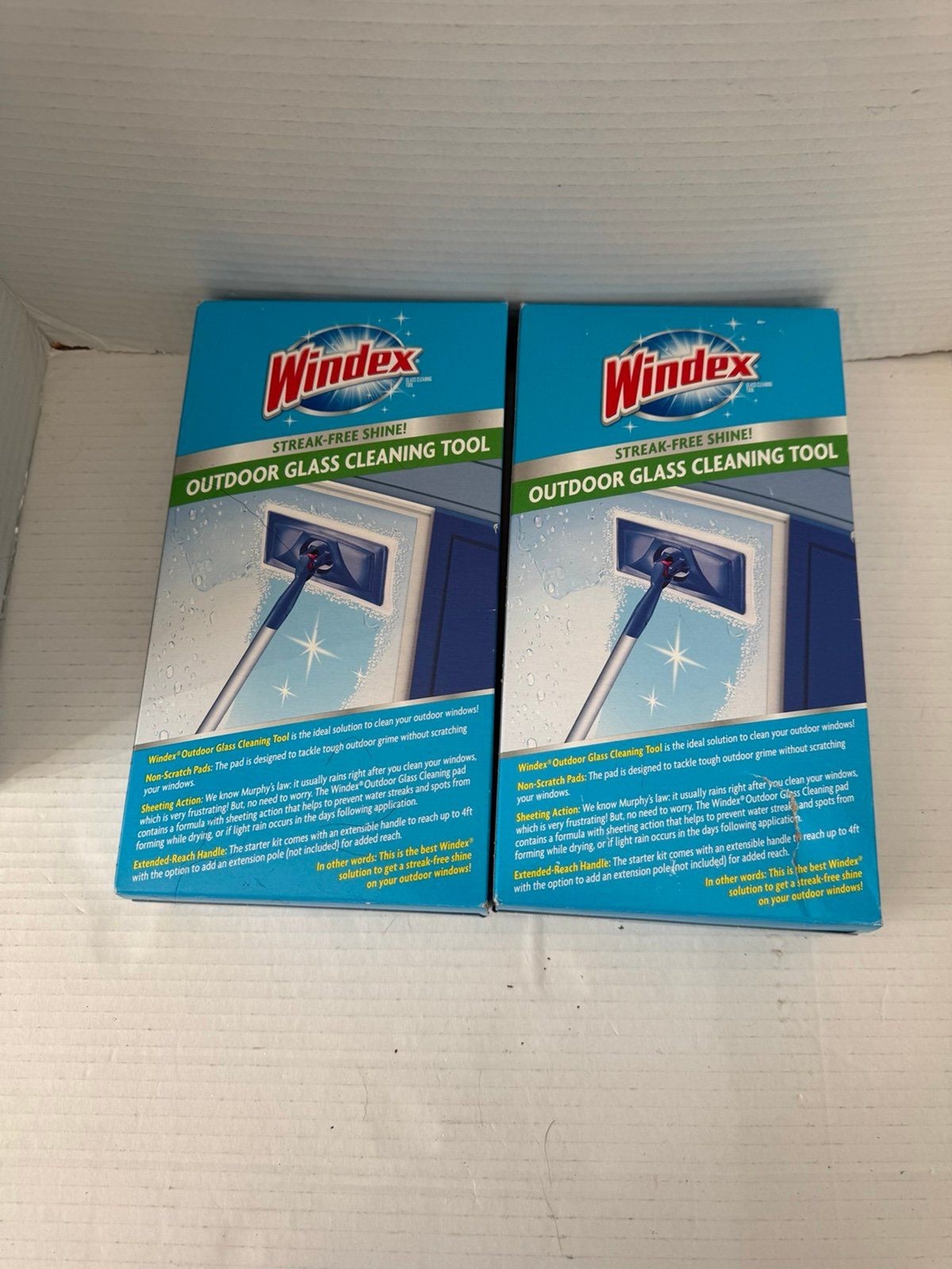 Pack Set of 2 Windex Outdoor All-In-One Glass & Window Cleaning Tool Starter Kit